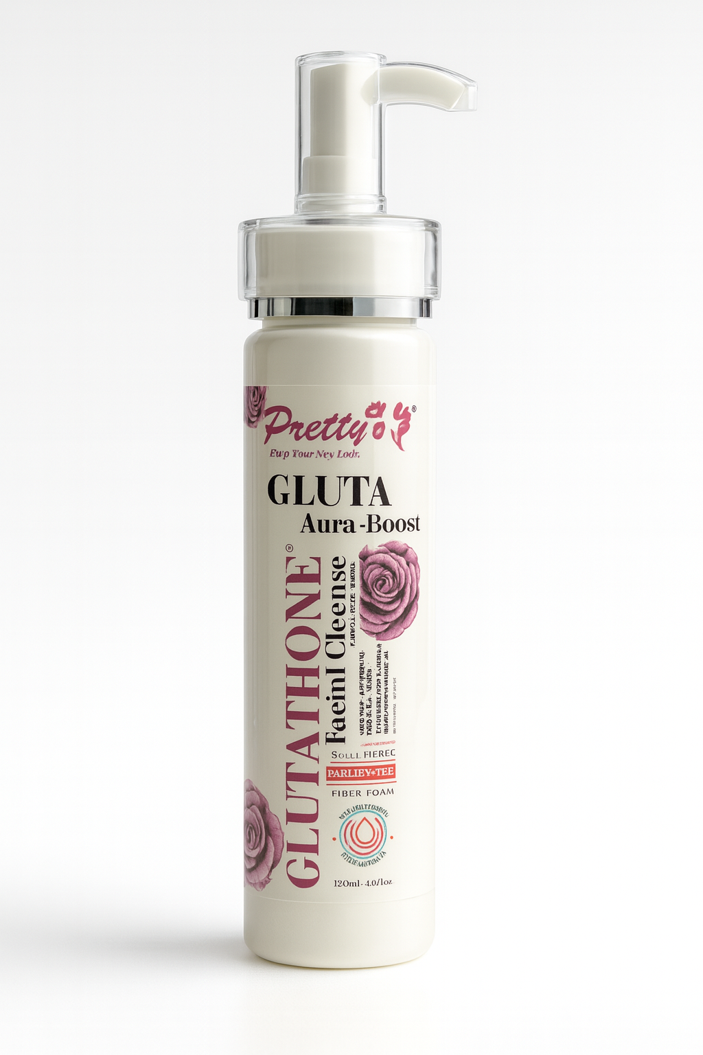 Pretty’s GLUTA Aura-Boost Foaming Facial Cleanser – Glutathione Brightening & Hydrating Face Wash for Radiant, Clear & Smooth Skin – Deep Clean, Anti-Dullness, Rose Essence – 120ml Pretty5