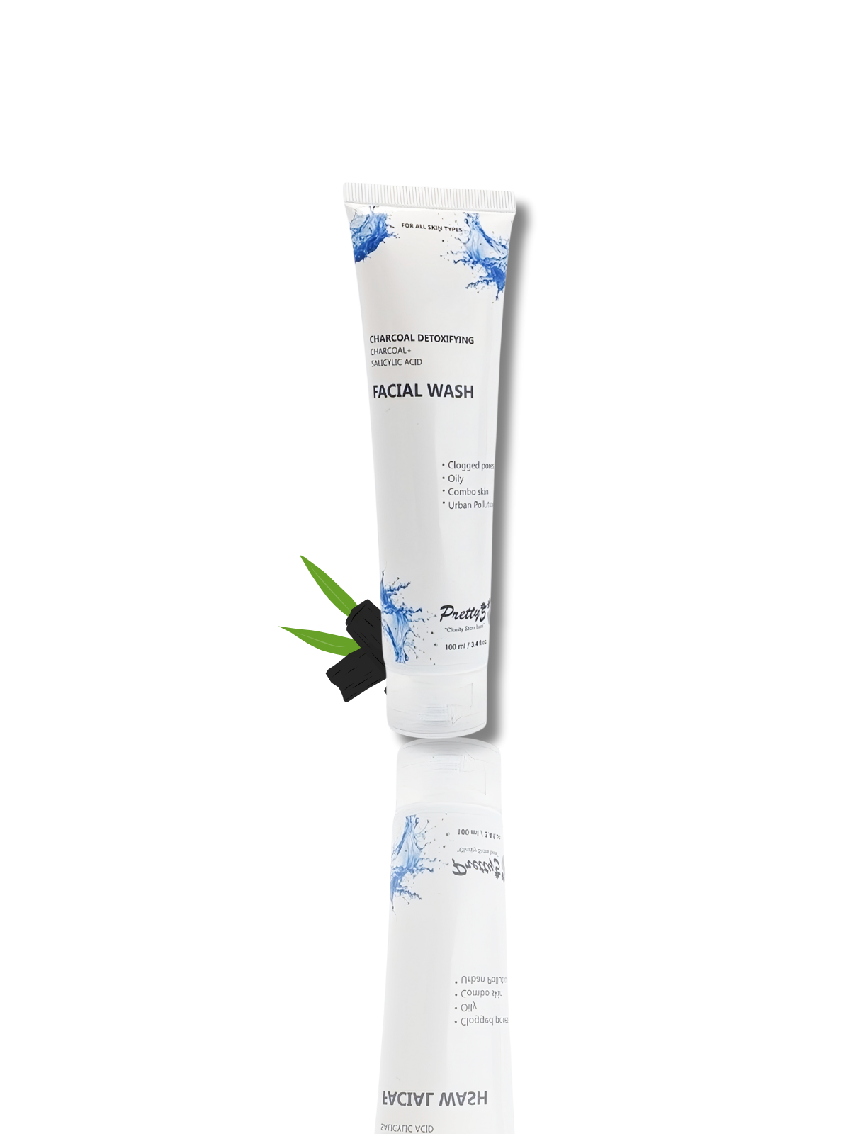 Charcoal Detoxifying Facial Wash with Salicylic Acid - Deep Cleansing for Oily, Clogged Pores & Urban Pollution
